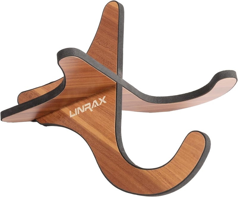 LINRAX US1 Ukulele Stand Floor, Universal Wooden Violin Stand X-Frame Style, Ukulele Holder with Soft Rubber for Ukulele Violin Banjo Mandolin, Folding Ukulele Support, Portable Floor Stand - Image 1